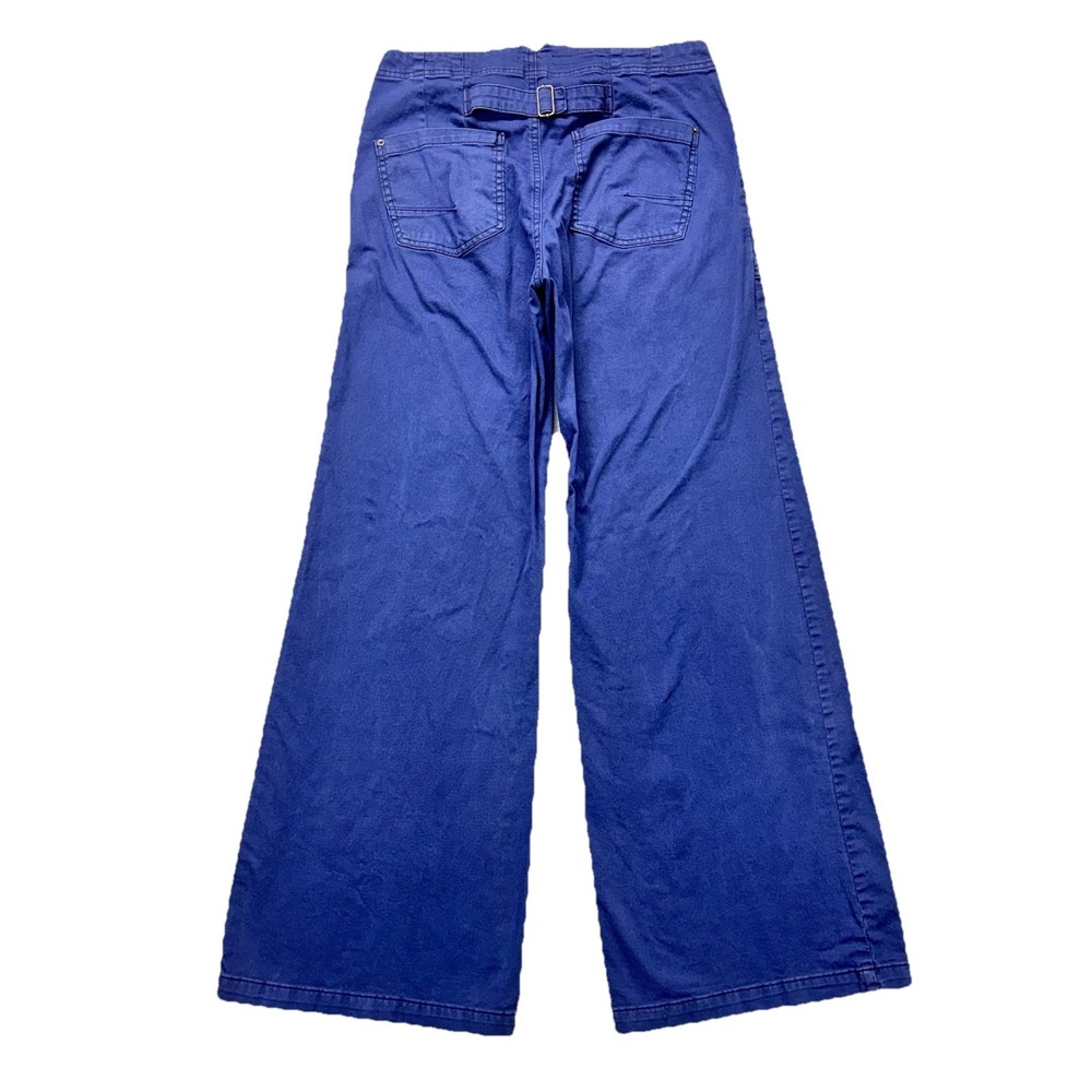 Pilcro Pants Womens Sz 30 Wide Leg Buckle Back Blue Hippie Boho Stretch Hipster - Picture 1 of 13